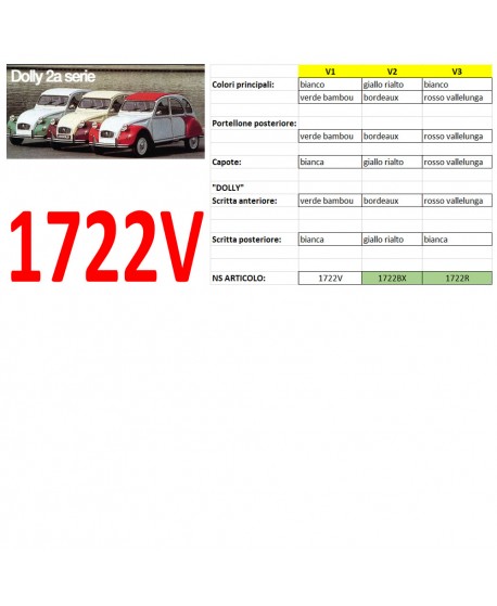 1722v Decalcomania Dolly verde bambou SECONDA SERIE con scritte "Dolly"