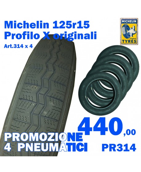 PR314 Lotto "Michelin" 125r15 profilo X originale (4 pneu in promo  314 x 4)