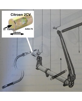 Boccola per regolazione cavo freno a mano vicino al galletto