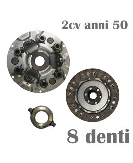 Kit frizione a tre leve 8 denti (8 cannelures) per 2cv anni 50 (meccanismo, disco, cuscinetto)
