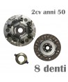 Kit frizione a tre leve 8 denti (8 cannelures) per 2cv anni 50 (meccanismo, disco, cuscinetto)