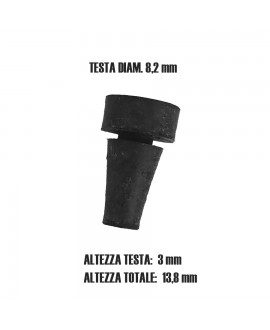 Gommino cofano Dyane / Acadiane piccolo (diam testa 8,2mm, altezza testa 3mm, altezza totale 13,8mm)