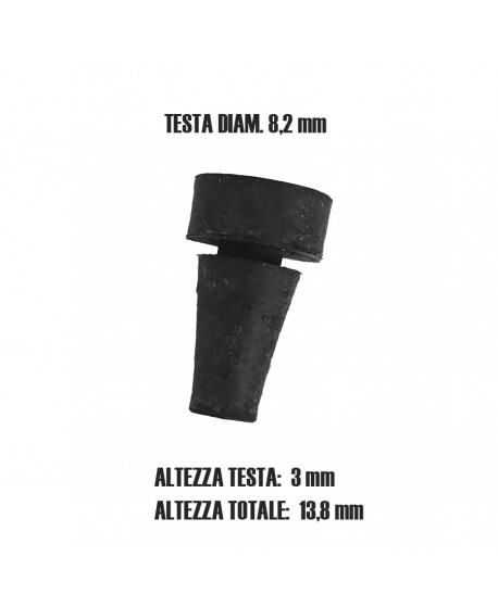 2329 Gommino cofano Dyane / Acadiane piccolo (diam testa 8,2mm, altezza testa 3mm, altezza totale 13,8mm)