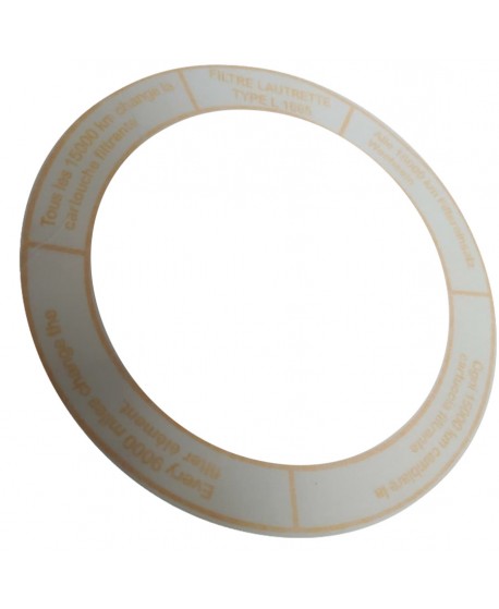 736 Adesivo circolare filtro aria "Filtre Lautrette Type L 1665" (diam. esterno 14cm - interno 10,7cm)