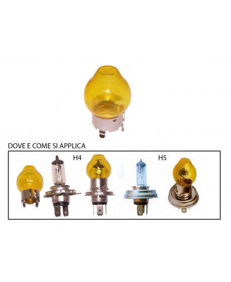 254 Cappuccio giallo per lampada tipo H4/H5