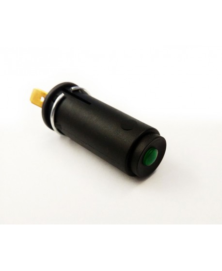 281 Spia cruscotto nera con lente verde