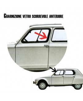 2318 Guarnizione vetro anteriore a doppia canalina per vetro scorrevole Dyane-Acadiane