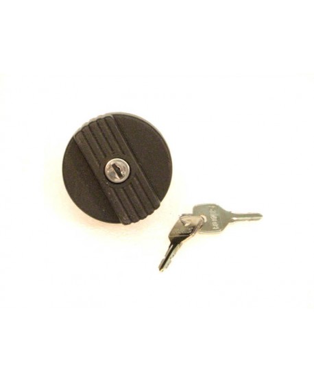 Black fuel cap, with key